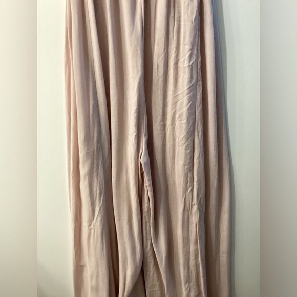 Free People Wide Leg Jumpsuit Light Pink Women’s Size S Boho Chic Sleeveless - Picture 4 of 16